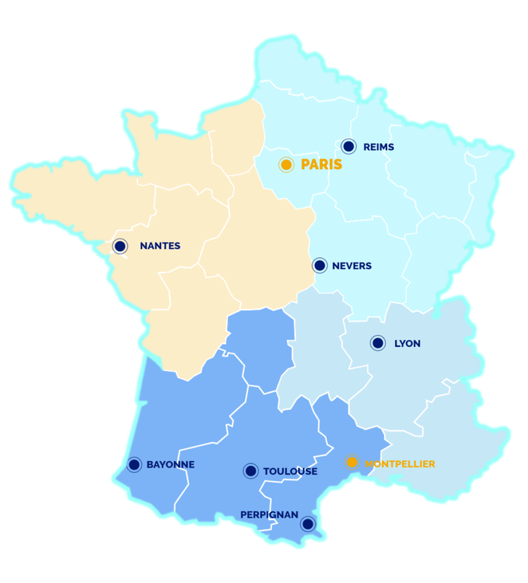 carte de la FranceUne présence locale, pour une approche par territoire Feedgy